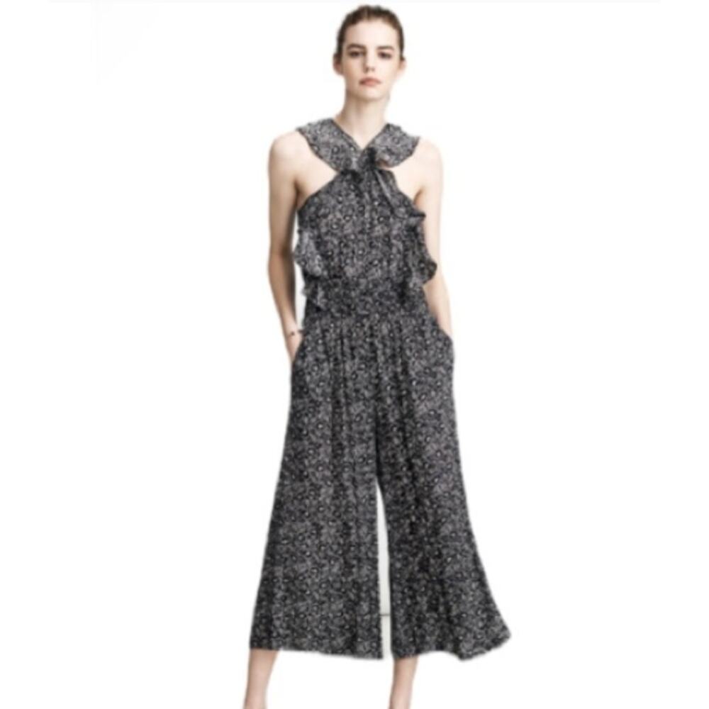 Rebecca Taylor Silk Sweet Briar Jumpsuit Sz 4 Floral Brunch Wedding
